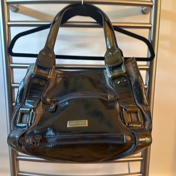 Jimmy Choo Shiny Olive Mahala Shoulder Bag
